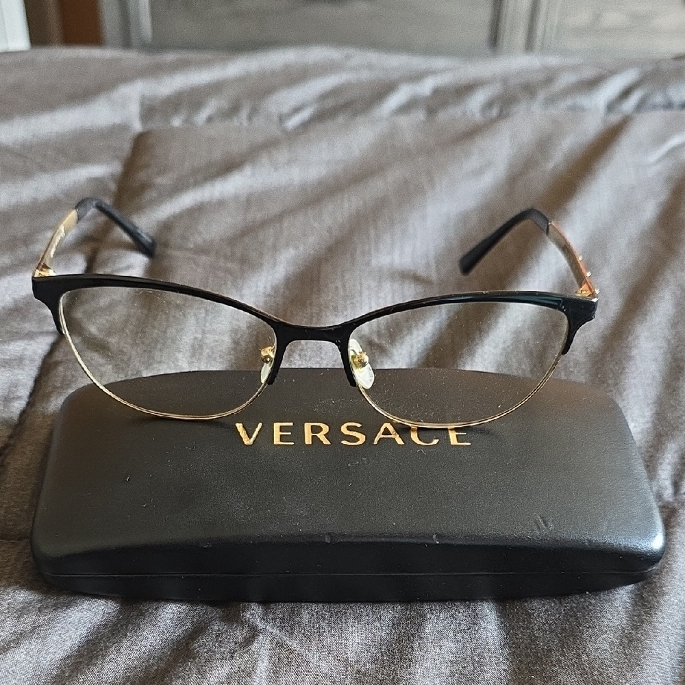Versace Women's Glasses in Black and Gold